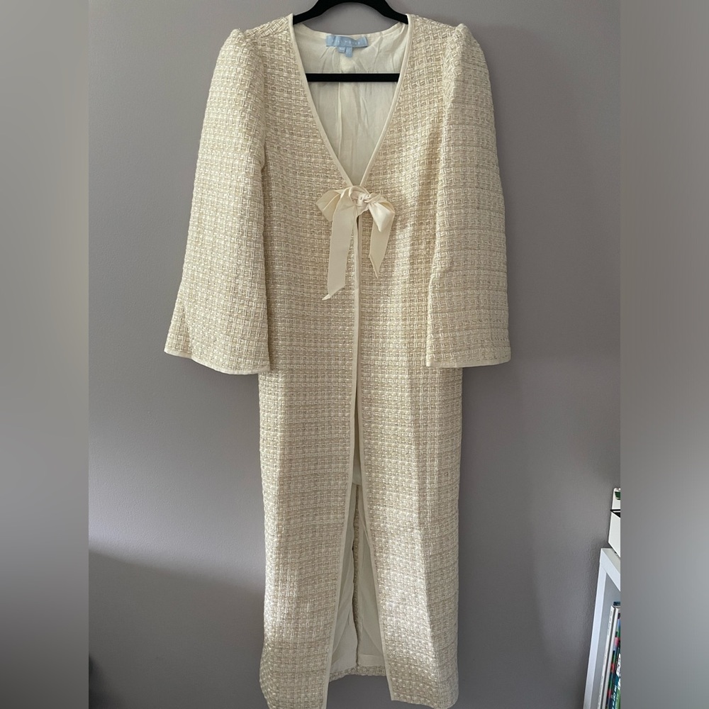Hill House Lou Lou Duster in Tweed Cream Size XS